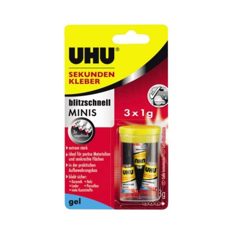 Colle instantanée UHU blitzschnell MINIS Gel 3x 1 g ( 4000353355 )