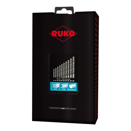 Set di punte elicoidali RUKO DIN 338 tipo N Ø nominale 1-13x0,5 mm ( 4000600880 )