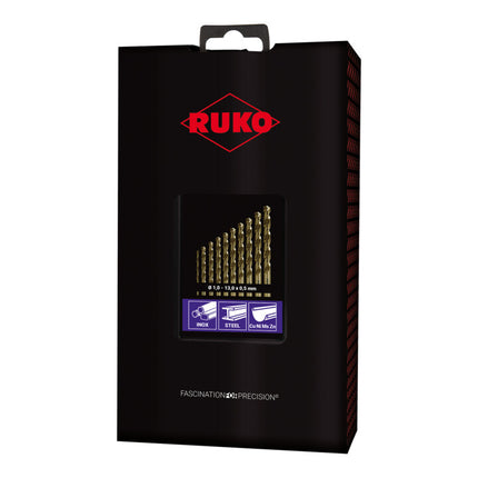 Set di punte elicoidali RUKO DIN 338 tipo VA Ø nominale 1-13x0,5 mm ( 4000600882 )