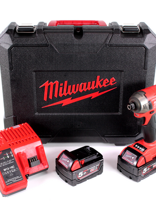 Milwaukee M18 FQID 502C 18 V 1/4" Brushless Li-Ion Akku Schlagschrauber SURGE  im Werkzeugkoffer + 2x M18 B5 5,0 Ah Akku + M12-18C Ladegerät - Toolbrothers