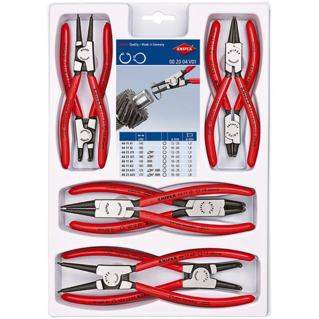 KNIPEX Juego de alicates para arandelas, 8 piezas, perforación SB (4000795291)