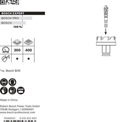 Sega a tazza BOSCH Expert per lamiera-Ø 40 mm profondità di taglio 5 mm ( 4000800274 )