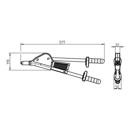 GESIPA utensile per il montaggio di rivetti ciechi a leva HN 2 Lunghezza 570 mm ( 4000813062 )
