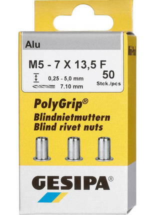 GESIPA Blindnietmutter PolyGrip® Nietschaft d x l 7 x 13,5 mm M5 ( 4000813822 )