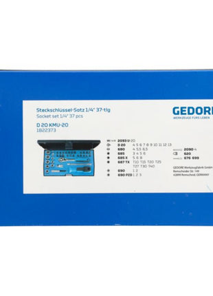 GEDORE Steckschlüsselsatz D 20 KMU-20 37-teilig 1/4 ″ ( 4000820548 )