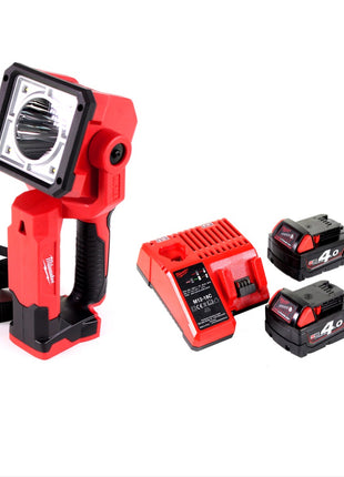 Milwaukee M18 SLED-402C LED Akku Handscheinwerfer mit 1250 Lumen + 2x 4,0 Ah Akku + Universal Ladegerät - Toolbrothers