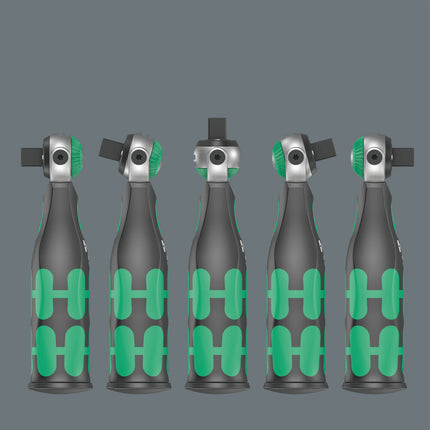 WERA Cricchetto girevole e reversibile 8009 Zyklop Set tascabile 1 3/8 ″ + 1/4 ″ 72 denti ( 4000822450 )