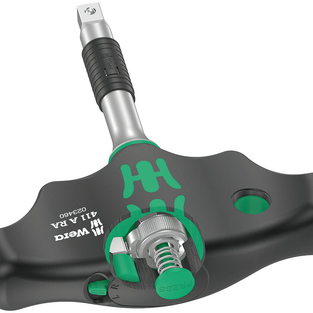 WERA Hebelumschaltknarre 411 A RA Quergriff 1/4 ″ Zähne 80 ( 4000822452 )