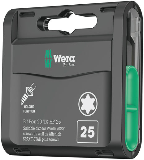 WERA bit paquete grande caja de bits 20 TX HF T 20 longitud 25 mm (4000822458)