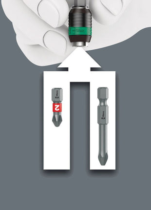 WERA Porte-embout 889/4/1 F Rapidaptor 1/4 po. C 6,3 + E 6,3 ( 4000829876 )