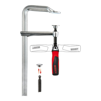 BESSEY morsetto a vite interamente in acciaio GZ-KG Larghezza di serraggio 400 mm Sporgenza 120 mm ( 4000831653 )