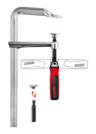 BESSEY Serre-joints tout acier GZ-KG envergure 600 mm col de cygne 120 mm ( 4000831655 )