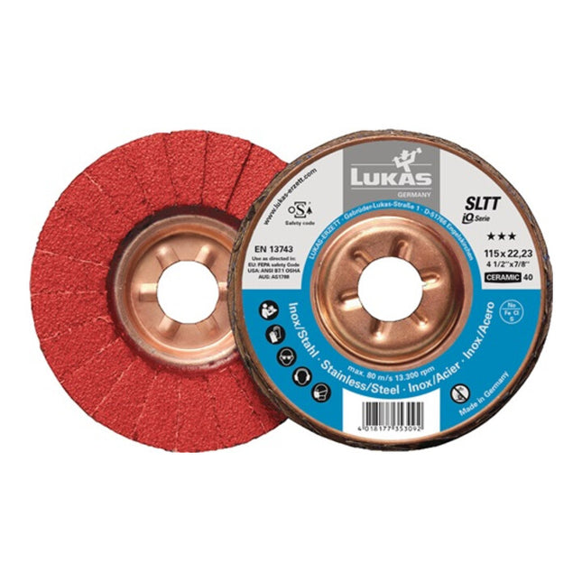 LUKAS disco lamellare SLTT Ceramica Ø 125 mm granulometria 40 piatta ( 4000840334 )