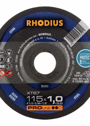 RHODIUS Trennscheibe XT67 D115x1mm gerade ( 4000841257 )