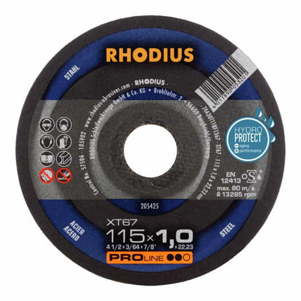 Disco da taglio RHODIUS XT67 D115x1mm diritto ( 4000841257 )