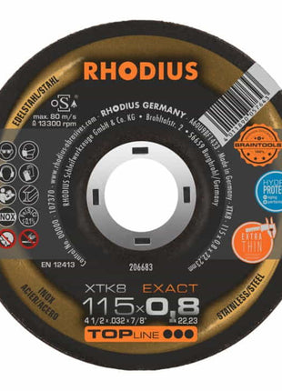 RHODIUS Disque à tronçonner XTK8 Ø 125 x 0,8mm contrecoudé ( 4000841291 )