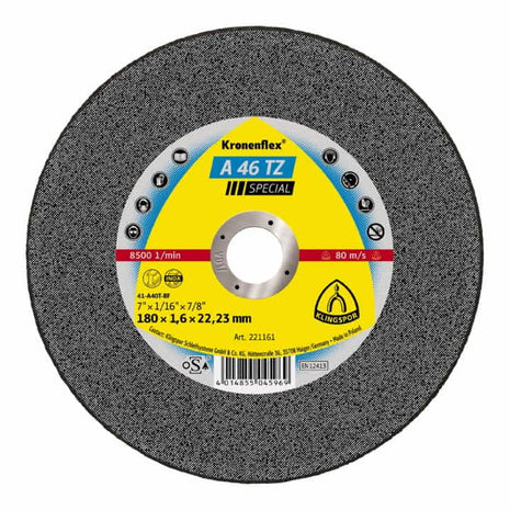 Disco de corte KLINGSPOR A 46 TZ Special D180x1,6mm recto (4000841494)