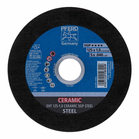 Disco de corte PFERD Cerámica SGP Acero D125x1mm recto (4000843076)