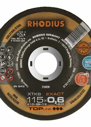 RHODIUS Disque à tronçonner XTK6 EXACT D125x0,6mm droit ( 4000843182 )