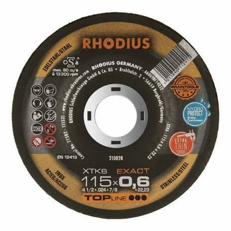 Disco da taglio RHODIUS XTK6 EXACT D125x0,6mm diritto ( 4000843182 )