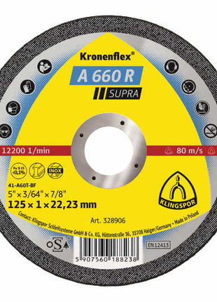 KLINGSPOR Trennscheibe A 660 R Supra D115x1mm gerade ( 4000843411 )