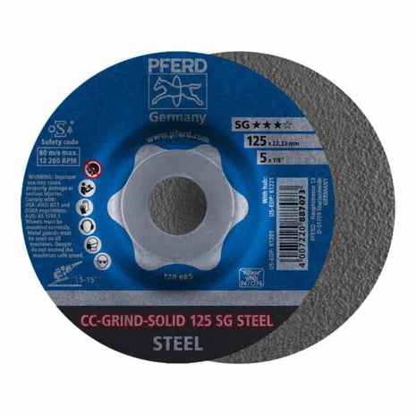 Disco abrasivo PFERD CC-GRIND-SOLID SG STEEL D125xSmm (4000843429)