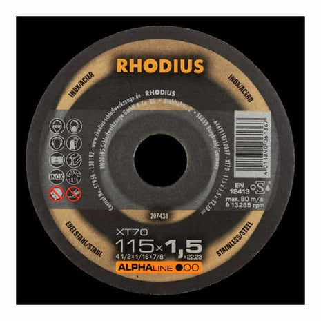 Disco da taglio RHODIUS XT70 D115x1mm diritto ( 4000843729 )