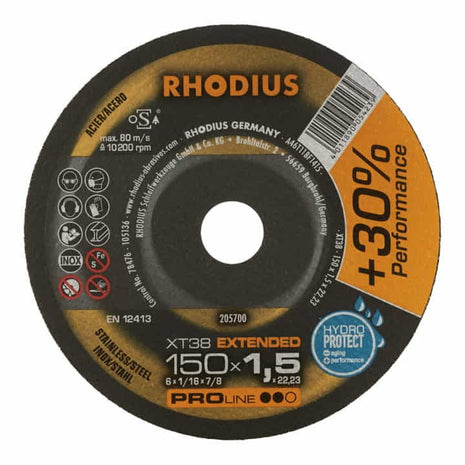 Disco da taglio RHODIUS XT38 D115x1mm diritto ( 4000843740 )