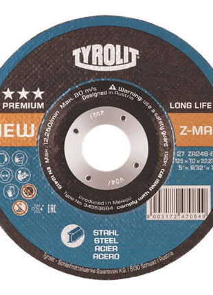 TYROLIT Meule à ébarber LONGLIFE Z-MAX D125xép.7 mm ( 4000845206 )