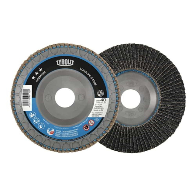 Disco lamellare TYROLIT LONGLIFE C-TRIM Ø 125 mm grana 40 piatta ( 4000845235 )