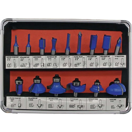 FISCH-TOOLS Cassetta di punte per frese in metallo duro 973CT15A 15 pezzi con gambo Ø 8 mm ( 4000863199 )