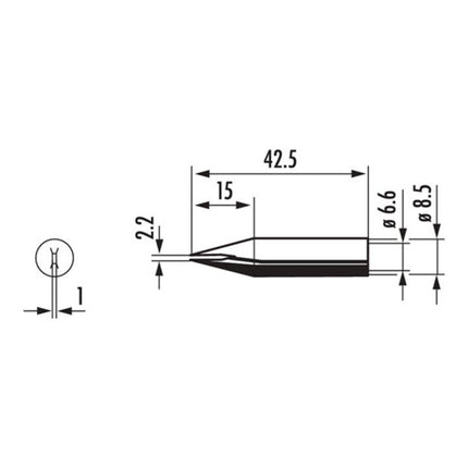 Punta per saldatura ERSA serie 842 a scalpello ( 4000872529 )