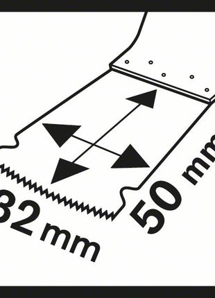 Brzeszczot do cięcia wgłębnego BOSCH AIZ 32 APB Szerokość 32 mm Głębokość cięcia wgłębnego 50 mm ( 4000908708 )