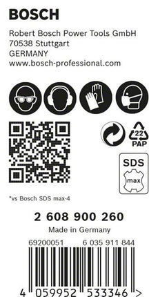 Trapano a percussione BOSCH Expert SDS max-8X Ø 12 mm lavoro l.200 mm l.340 mm ( 4000909877 )