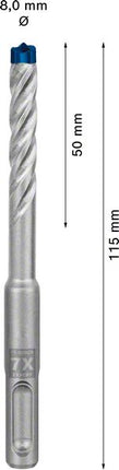 Wiertarka udarowa BOSCH Expert SDS-7X Ø 8,0 mm długość robocza 50 mm długość 115 mm ( 4000909935 )