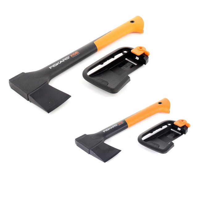 Fiskars Axt Set mit X10 Spaltaxt S 45 cm ( 121443 ) und X7 Spaltaxt XS 35,5 cm ( 121423 ) - Toolbrothers