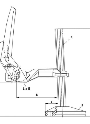 Abrazadera de mesa para máquina BESSEY altura de sujeción 200 mm (4123740020)