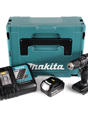 Makita DHP 483 RT1JB Akku Schlagbohrschrauber 18 V 40Nm schwarz im Makpac + 1x 5,0Ah Akku  + Ladegerät - Toolbrothers