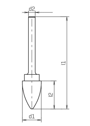 PFERD Fraise sur tige RBF D. 8 mm L. tête 20 mm D. de la tige 6 mm ( 4142160321 )