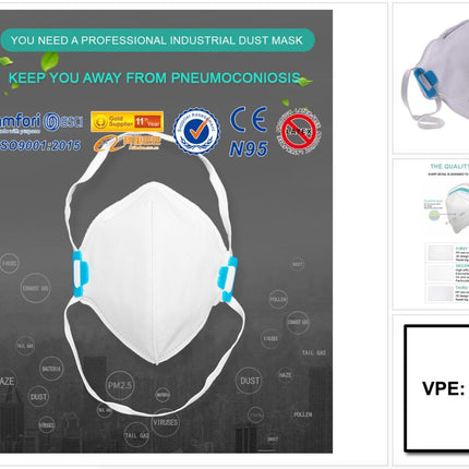 VIC Feinstaubmaske VIC822V ( 1 Stück ) 3-Schicht FFP2 mit Ventil gefaltet - Toolbrothers