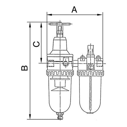 Unità di manutenzione RIEGLER filettatura standard G 1/2 ″ semiautomatica ( 4588880482 )