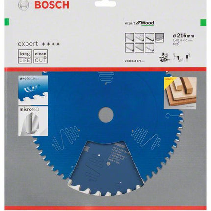 Lama circolare BOSCH Expert per legno Ø esterno 216 mm Numero di denti 40 WZ ( 8000342089 )