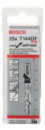 Lama per seghetto alternativo BOSCH T 144 DF Speed per legno duro L.100mm passo denti 4-5.2mm ( 8000346036 )