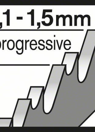 BOSCH Stichsägeblatt T 218 A Basic for Metal L.92mm Zahnteilung 1,1-1,5mm ( 8000346077 )