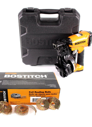 Bostitch RN46K-2-E Druckluft Dachpappnagler ST 19-45mm 4,8-7,0bar + 7200x Nägel 19mm + Koffer - Toolbrothers