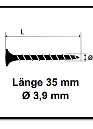 Technofast HBGF3935TE 5000 x Schnellbauschrauben Magazinschrauben 3,9 x 35 PH2 Grobgewinde - Toolbrothers