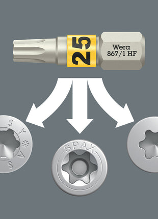 WERA Bit 867 TORX® HF 1/4 ″ TX 10 Länge 25 mm ( 8002899410 )