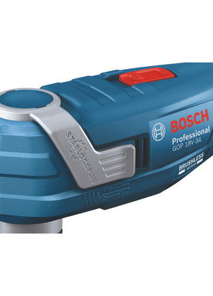 Bosch GOP 18V-34 Professional Cutter multifonctions sans fil 18 V Starlock Plus ( 06018G2002 ) + 17 pces accessoires + L-Boxx - sans batterie, sans chargeur