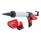 Pistola de cartuchos a batería Milwaukee M12 PCG/400A-601 12 V 400 ml + 1x batería 6,0 Ah + cargador