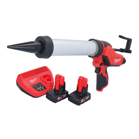 Milwaukee M12 PCG/400A-602 Pistolet akumulatorowy 12 V 400 ml + 2x akumulator 6,0 Ah + ładowarka